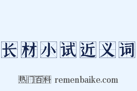 长材小试近义词是什么意思的图片
